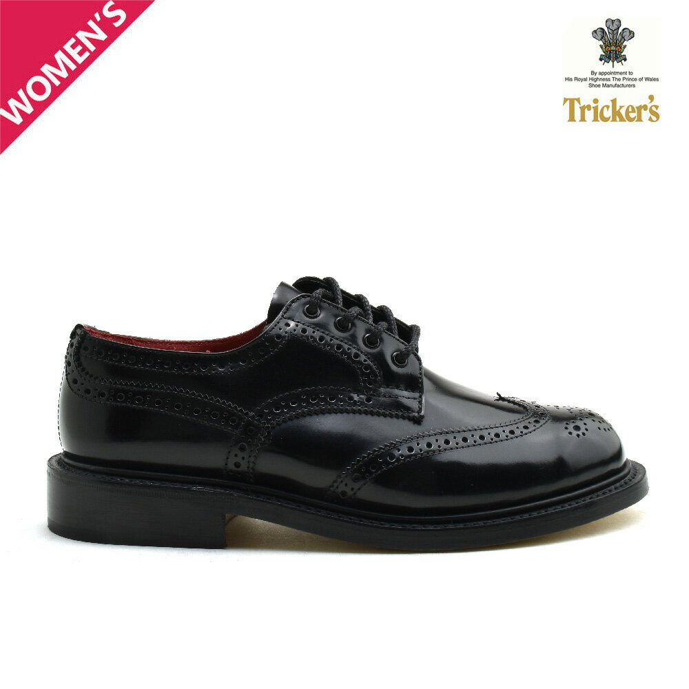 トリッカーズ ブーツ レディース トリッカーズ バートン レディース ウイングチップ ブックバインダー シューズ ブラック 黒 TRICKER'S L5679 BOOK BINDER DERBY BROGUES【送料無料】