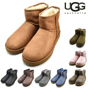 アグ UGG CLASSIC MINI II 1016222 クラシック ミニ II シープスキン ボア レディース ブーツ ブラック チョコ グレー ネイビー チェスナット ピンク カーキ系 レディース【送料無料】