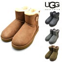 アグ UGG Mini Bailey Button II 1016422 ミニベイリーボタン II シープスキン ムートンブーツ ボア レディース グレー チェスナット ブラック【送料無料】