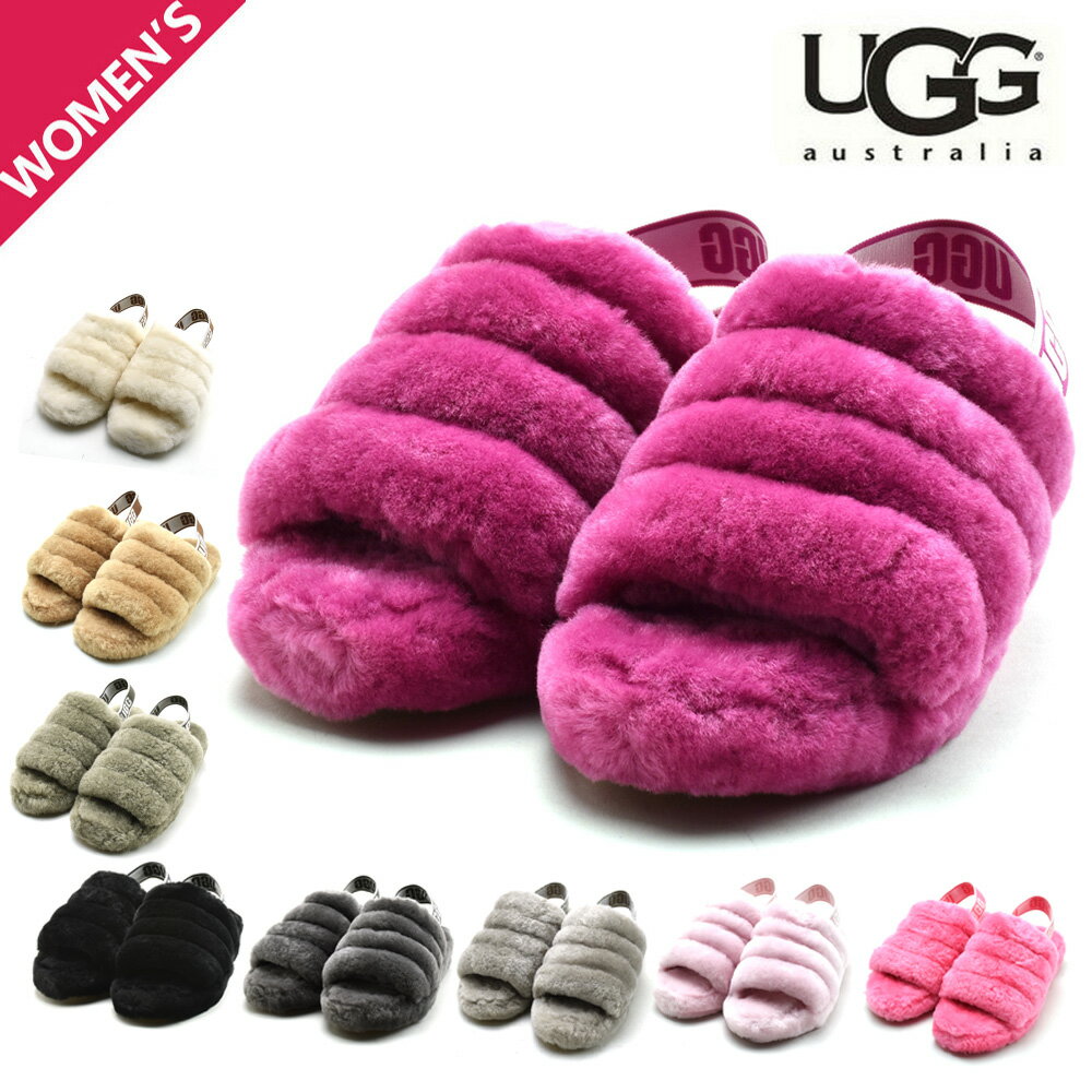 アグ フラッフ イヤー スライド サンダル レディース ムートン サンダル ナチュラル UGG W’S FLUFF YEAH SLIDE