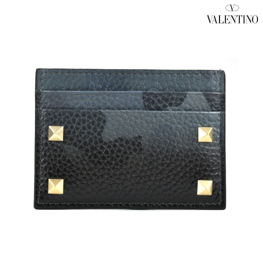 ヴァレンティノ VALENTINO MY0P0655VXM/V35 カードケース 名刺入れ パスケース カモフラ ブラック 黒 メンズ CARD CASE BLACK