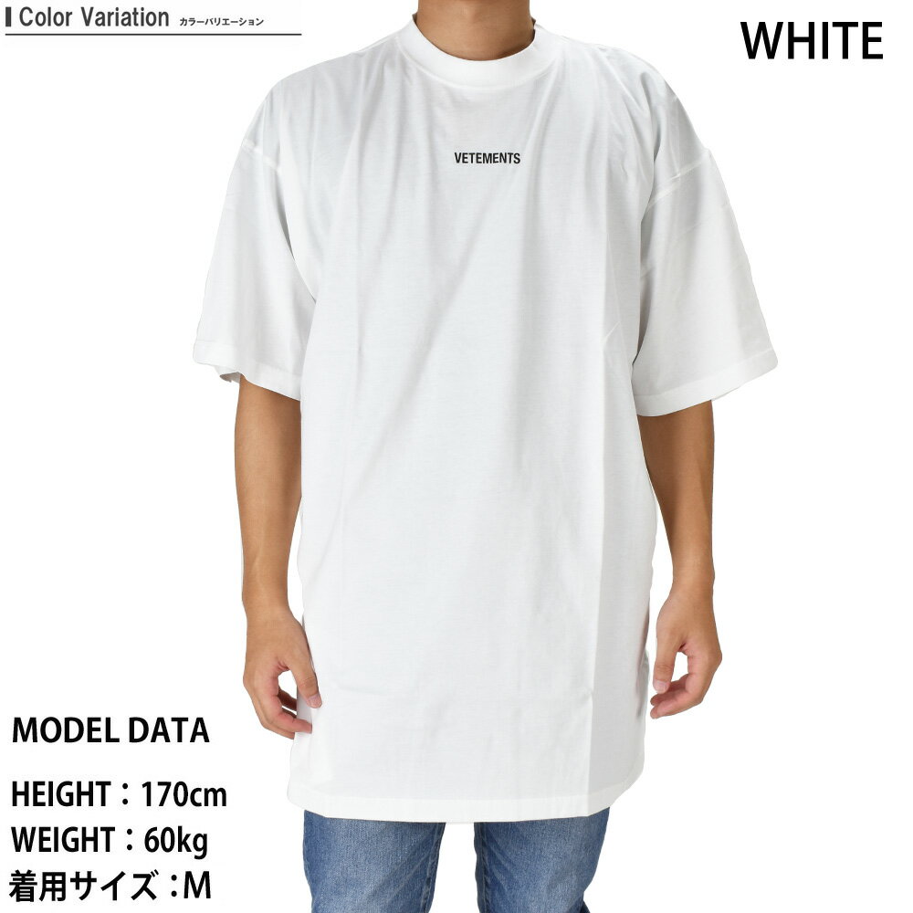 ヴェトモンTシャツメンズカットソークルーネック半袖ブラックグレーホワイトVETEMENTSLOGOTEE【送料無料】
