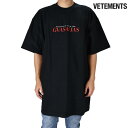 ヴェトモン Tシャツ メンズ カットソー クルーネック オーバーサイズTシャツ 半袖 ブラック 黒 VETEMENTS GVASALIAS
