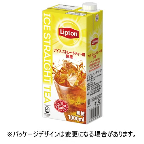 乐天商城 - リプトン　リキッドティー　アイスストレートティー用　無糖　1L　紙パック　1セット（12本：6本×2ケース）【法人限定】【送料無料】