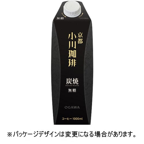 乐天商城 - 小川珈琲　京都　小川珈琲　炭焼珈琲　無糖　1L　紙パック（口栓付）　1セット（12本：6本×2ケース）【法人限定】【送料無料】