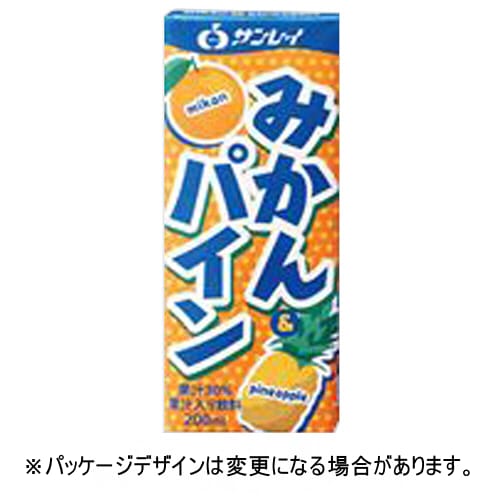 乐天商城 - ジェイエイビバレッジ佐賀　サンレイ　みかん＆パイン　200mL　紙パック　1セット（36本：18本×2ケース）【法人限定】【送料無料】