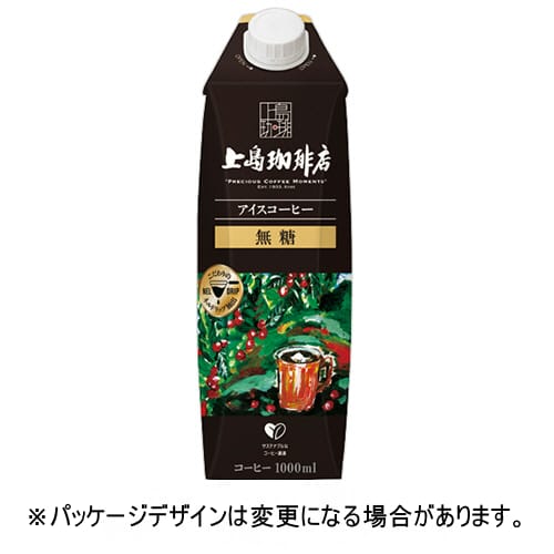 乐天商城 - UCC　上島珈琲店　アイスコーヒー　無糖　1L　紙パック（口栓付）　1セット（24本：12本×2ケース）【法人限定】【送料無料】
