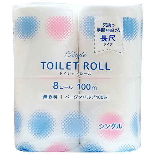 交換の手間が省ける長尺タイプ●シングルタイプ、8ロール入×6パックセットです。●タイプ／シングル●ロールサイズ／幅114mm×長さ100m●ミシン目／あり●香り／無香料●芯／あり●芯径／約40mm●材質／パルプ100％●パッケージサイズ／W約220×D215×H228mm●生産国／中国●1セット＝8ロール×6パックメーカー：クラフトマン※メーカー都合によりパッケージ・仕様等が予告なく変更される場合がございます。ご了承ください。※沖縄・離島へのお届けは別途1980円(税込)の送料がかかります。※別サイトでも販売しているため、ご注文のタイミングにより、お届けまでにお時間をいただいたり、やむをえずキャンセルさせていただく場合がございます。予めご了承下さい。こちらの商品は、送付先が法人様（会社・店舗・学校等）限定となります。時間指定・置き配指定の発送はできません。