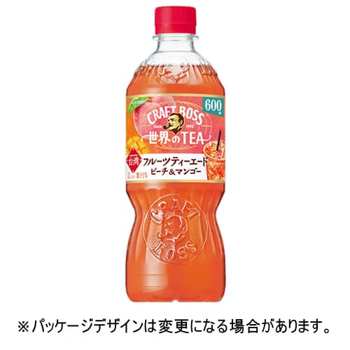 【24本】クラフトボス　世界のTEA　フルーツティーエード　ピーチ＆マンゴー　600mL　ペットボトル　1ケース（24本）【法人限定】【送料無料】