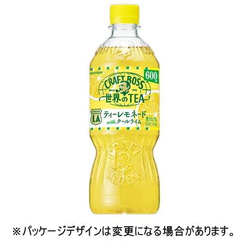 乐天商城 - サントリー　クラフトボス　世界のTEA　ティーレモネード　with　クールライム　600mL　ペットボトル　1ケース（24本）【法人限定】【送料無料】