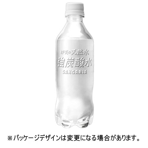 乐天商城 - サンガリア　伊賀の天然水強炭酸水　ラベルレス　450mL　1セット（48本：24本×2ケース）【法人限定】【送料無料】