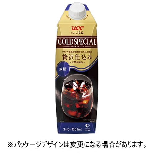 乐天商城 - UCC　ゴールドスペシャル　アイスコーヒー　無糖　1L　紙パック（口栓付）　1ケース（12本）【法人限定】【送料無料】