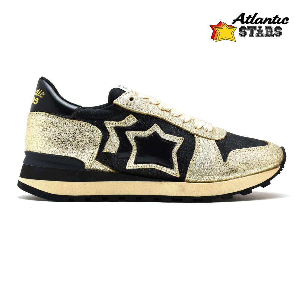 アトランティックスターズ Atlantic STARS ALHENA NCH-NY-NBNN GOLD BLACK アレナ ビブラムソール ローカット スニーカー ランニングシューズ ゴールド ブラック 黒 レディース 【送料無料】