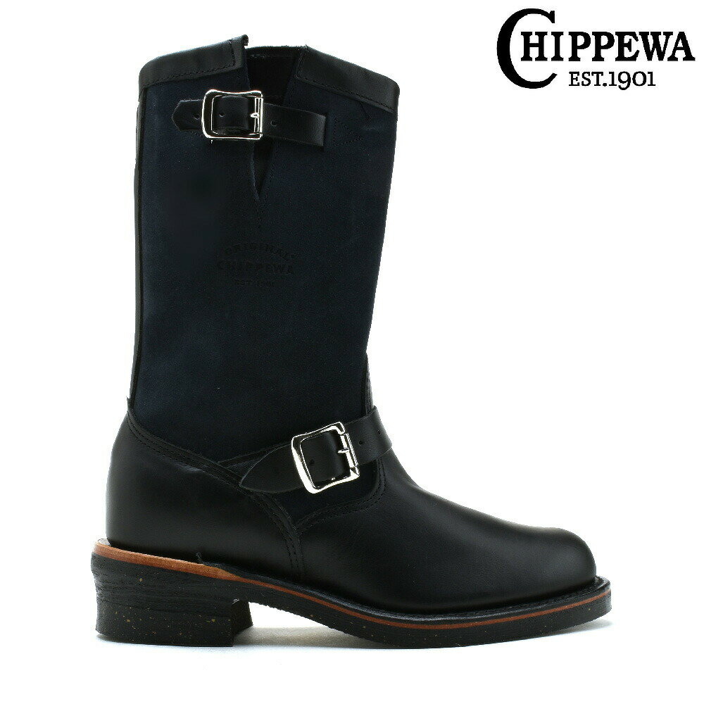 チペワ ブーツ メンズ エンジニアブーツ ロングブーツ スエード ブラック 黒 CHIPPEWA 1 ...