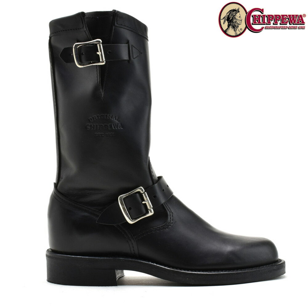 チペワ CHIPPEWA 1901W14 WOMENS 11INCH ORIGINAL ENGINEER BLACK 11インチ オリジナルプレーントゥ エンジニアーブーツ ロングブーツ ビブラムソール Mワイズ ブラック レディース【送料無料】のサムネイル