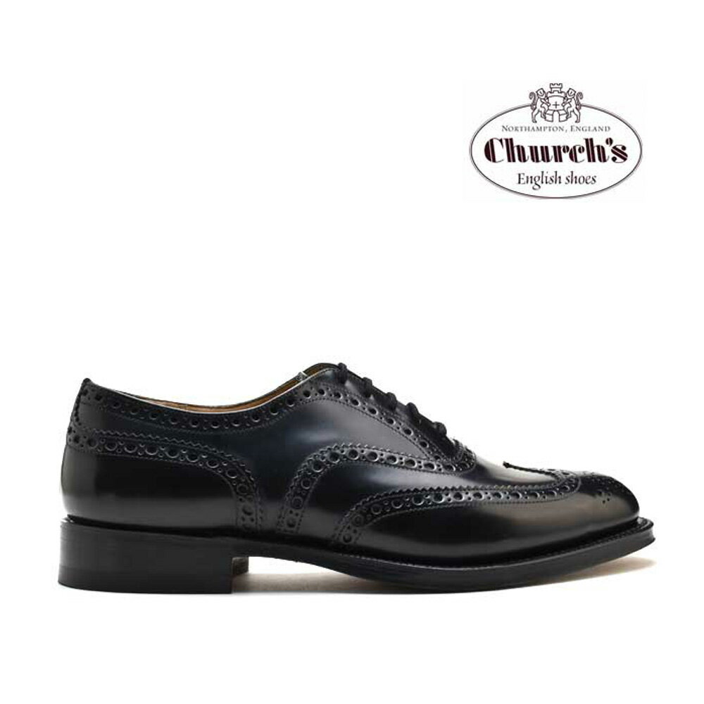 チャーチ Church's BURWOOD BLACK POLISHED BINDER バーウッド ブラック ポリッシュバインダー ブラック 黒 ウィングチップ ドレスシューズ 革靴 メンズ【送料無料】