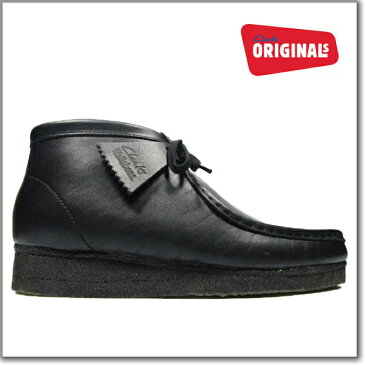 クラークス ワラビーブーツ ブラック レザー 黒　CLARKS WALLABEE BOOT 35401 26103666 BLACK メンズ[co-3]