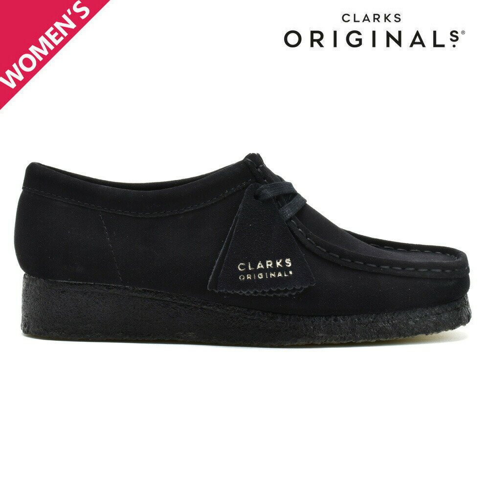 クラークス オリジナルス ワラビー レディース モカシン シューズ ブラック 黒 CLARKS ORIGINALS WALLABEE