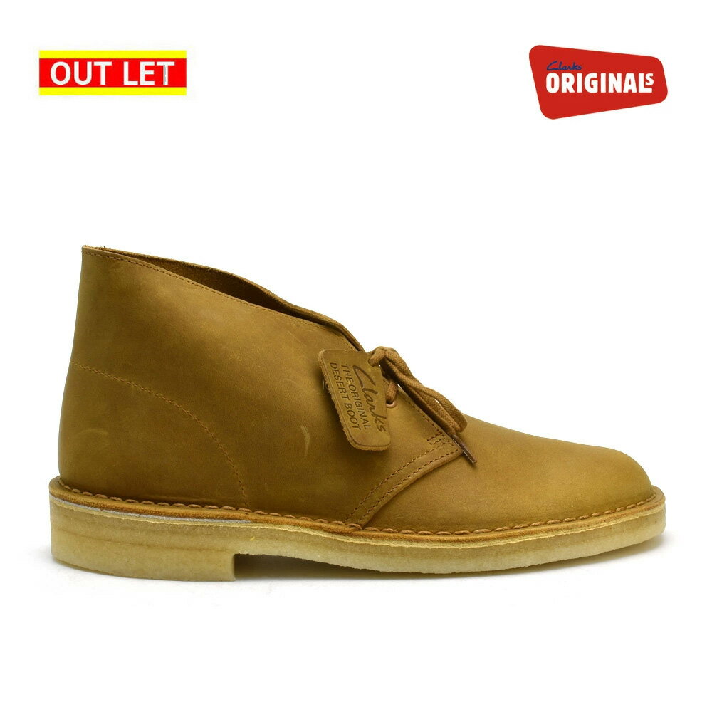 【アウトレット】【返品・交換不可】【靴箱サイズ表記間違い】クラークス デザートブーツ メンズ マスタード レザー ブーツ CLARKS DESERT BOOT SCRATCHED サイズUK7.0 26108405 MUSTARD LEATHER
