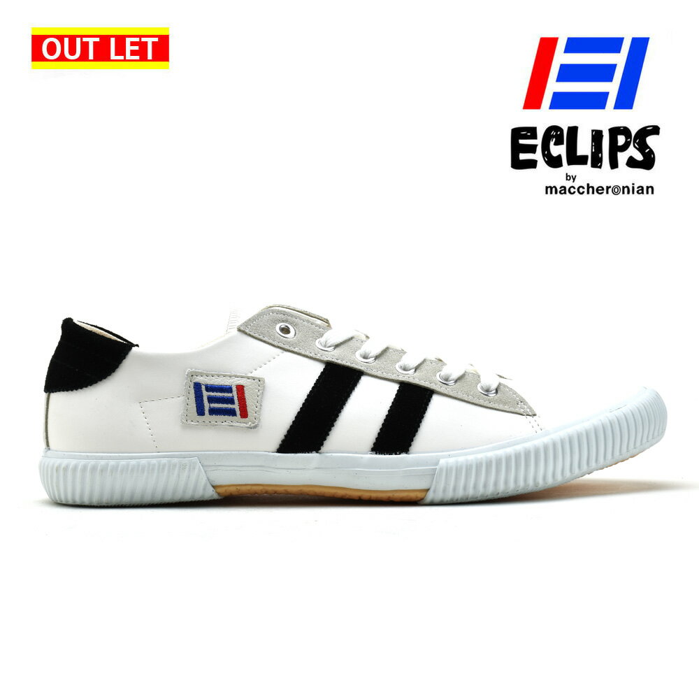 【いまだけ半額】【アウトレット】【返品・交換不可】【右足かかとにボンド染みあり】エクリプス ECLIPS 42003 マカロニアン maccheronian メンズ スニーカー ホワイト サイズEUR43
