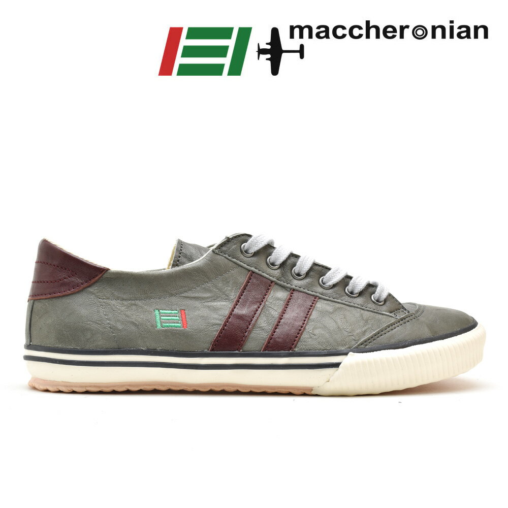 マカロニアン maccheronian 10271 GRAY BORDEAUX グレー ボルドー レザー メンズ スニーカー