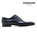 マグナーニ MAGNANNI 19534 AZUL 内羽根プレーントゥ レースアップシューズ ドレスシューズ ビジネスシューズ ボロネーゼ製法 ブルー 青 メンズ【送料無料】