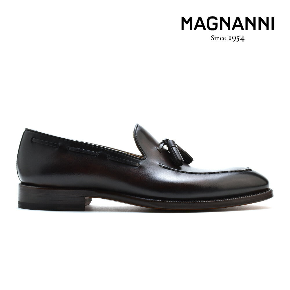 マグナーニ MAGNANNI 21155 MARRON タッセルローファー ドレスシューズ ビジネスシューズ Uチップ 革靴 紳士靴 ダークブラウン系 メンズ【送料無料】