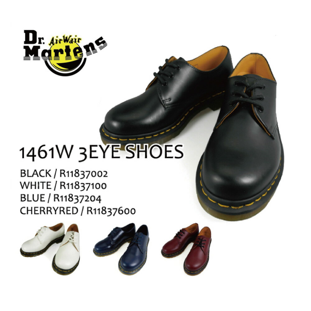 Dr.MARTENS 1461W GIBSON 3EYE SHOES 11837002 11837100 11837204 11837600 BLACKBLUEWHITECHERRY RED ֥ 3 塼 ǥ ̵ۡפ򸫤