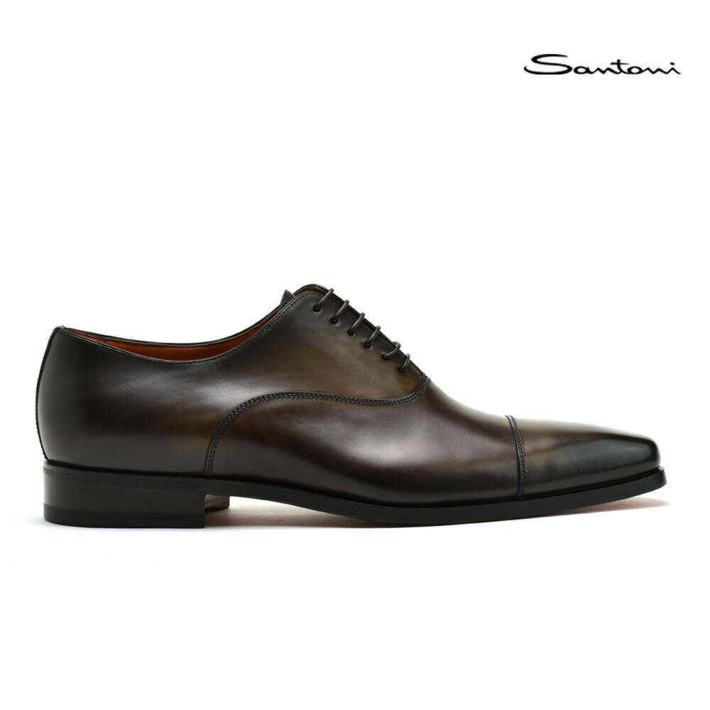 サントーニ ビジネスシューズ メンズ ドレスシューズ ストレートチップ 革靴 ブラウン 茶 Santoni【送料無料】