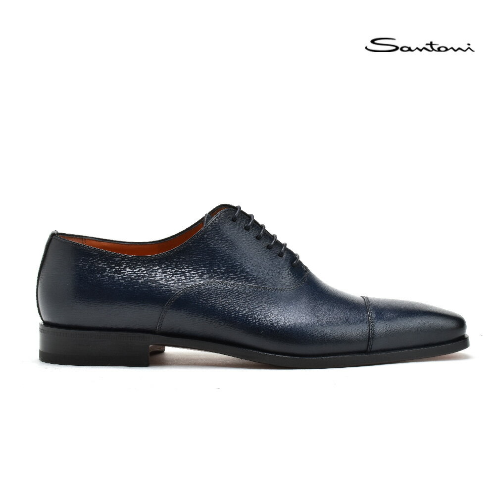 サントーニ ビジネスシューズ ドレスシューズ メンズ ストレートチップ 革靴 ネイビー Santoni MCBO15004JC6IOBYU59【送料無料】