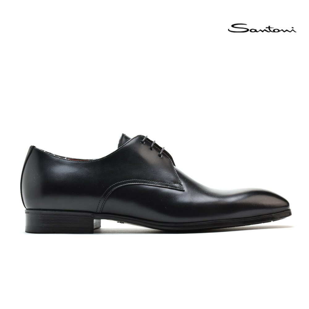 サントーニ ビジネスシューズ（メンズ） 【楽天スーパーSALE】サントーニ Santoni MGSI15018SMOIRYCN01 BLACK レースアップシューズ ドレスシューズ ビジネスシューズ 革靴 ブラック 黒 メンズ【送料無料】