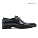 【全品対象5％OFFクーポン配布 9/18 12：00〜9/28 11：59】サントーニ Santoni MGMS16931NEAIOWSU46 NAVY レザーバックル シングルモンクストラップシューズ ドレスシューズ ビジネスシューズ 革靴 ネイビー 紺色 メンズ