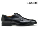ア テストーニ ビジネスシューズ メンズ ドレスシューズ プレーントゥ ブラック 黒 a.testoni SALERNO DERBY BURNISHD CALF...