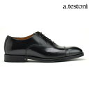 【ゴールデンウイークSALE】ア テストーニ ビジネスシューズ メンズ ドレスシューズ ストレートチップ ブラック 黒 a.testoni OXFORD CALF【送料無料】