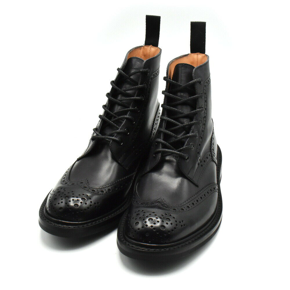 �ȥ�å����� TRICKER'S ����ȥ꡼�֡��� M2508 �⡼��ȥ� ��� �����ʥ��ȥ����� �����󥰥��å� �֥�å� Black Museum Brogue Boots������̵����