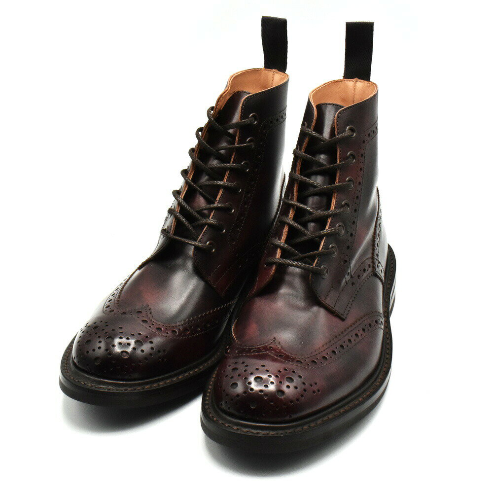 �ȥ�å����� TRICKER'S ����ȥ꡼�֡��� M2508 �⡼��ȥ� ��� �����ʥ��ȥ����� �����󥰥��å� �С�����ǥ��� Burgundy Museum Brogue Boots������̵����