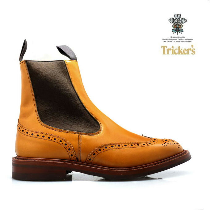 ȥå TRICKER'S ACORN ANTIQUE M2754 ELASTIC SIDED BROGUE BOOTS HENRY SIDE GORE ʥȥ  ƥ饹ƥå ֥ ֡ġ̵