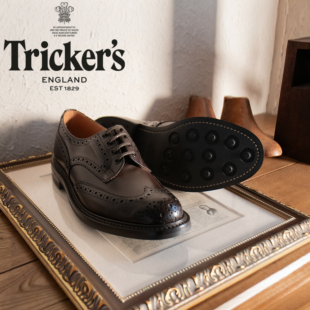 【お買い物マラソンSALE】トリッカーズ バートン カントリーブーツ TRICKER'S M5633 BOURTON BROGUE SHOES 5633 ESPRESSO ダイナイトソール ブローグシューズ エスプレッソ バーニッシュ【送料無料】
