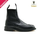 【お買い物マラソンSALE】トリッカーズ チェルシーブーツ レディース サイドゴア ウイングチップ ブローグ ブラック 黒 TRICKER'S HENRY【送料無料】