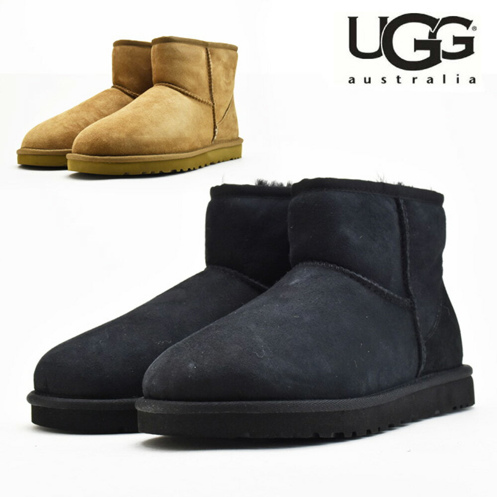 アグ UGG メンズ クラシックミニ メンズ ブーツ ブラック チェスナット CLASSIC MINI 1002072