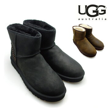 アグ UGG CLASSIC MINI DECO 1003945 BLACK CHESTNUTS クラシックミニ デコ ブラック チェスナット シープスキン 羊毛 ムートン ブーツ シューズ メンズ