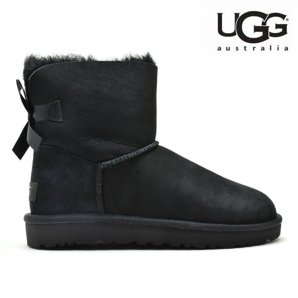 アグ UGG 1016501 MINI BAILEY BOW II BLACK トドラー ミニ ベイリー ボウ II バックリボン シープスキン ブラック 黒 レディース【送料無料】のサムネイル