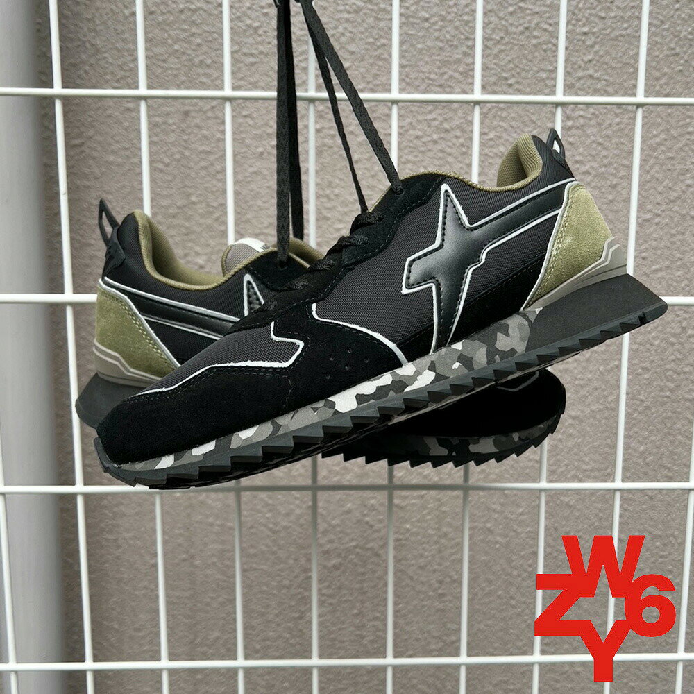 Rakuten - 【楽天スーパーSALE】ウィズ W6YZ スニーカー メンズ ジェットエム シューズ ローカット 靴 スエード ナイロン ブラック カーキー JET-M【送料無料】