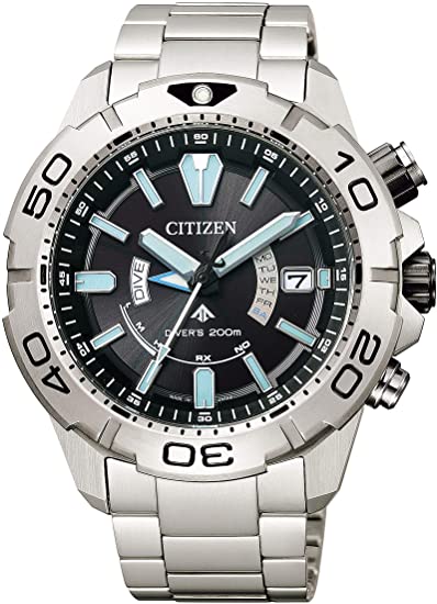 シチズン 腕時計 プロマスター エコ ドライブ電波時計 MARINEシリーズ ダイバー200M 2019年度グッドデザイン賞受賞 AS7141-60E メンズ シルバー