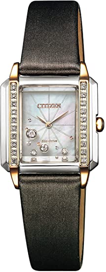 シチズン 腕時計 シチズン エル エコ ドライブ ダイヤモンドスクエアケース 白蝶貝文字板 EG7068-16D レディース ブラウン