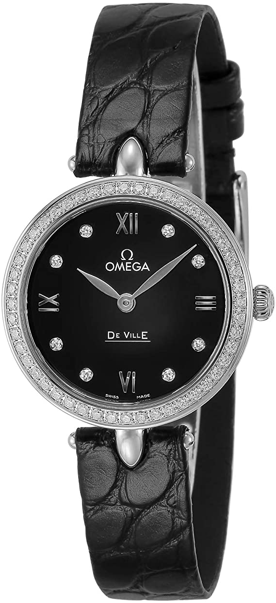 オメガ 腕時計 デ ヴィル デュードロップ ブラック文字盤 424.18.27.60.51.001 レディース ブラック 並行輸入品