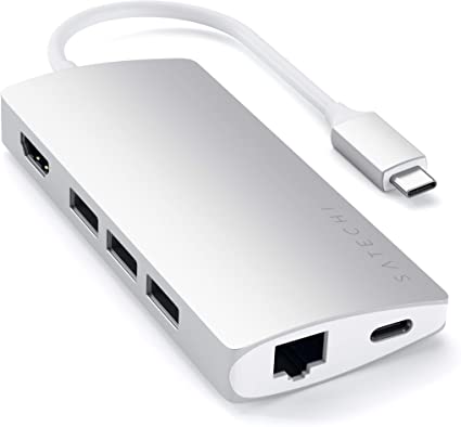 Satechi V2 ޥ USB-C ϥ 8-in-1 (С) 4K HDMI(60Hz), ͥå, USBC PD, SDɥ꡼, USB3.0ݡx3