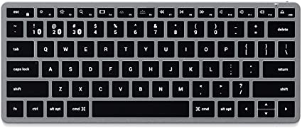 Satechi スリム X1 Bluetooth バックライトキーボード マルチペア(スペースグレイ) (1ゾーン) (iMac, MacBook, iPadなど2012以降 Macデバイス対応)