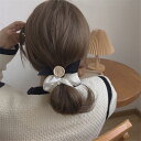 秋冬 新作 シュシュ リボン ヘアアレンジ トレンド レトロ はやり TikTok映え SNS映え 韓国ファッション ヘアピン ガーリー リボン