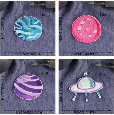 10点セット 宇宙 惑星 金星 木星 土星 地球 UPO アップリケ 刺繍 ワッペン パッチ ャ 手作り DIY 衣類 手芸用 装飾 アイロン 補修 貼り付け 縫い付け アクセサリーパーツ 裁縫 縫製 素材 星 雲 cloudstore-10000043 cloudstore サンプル画像2